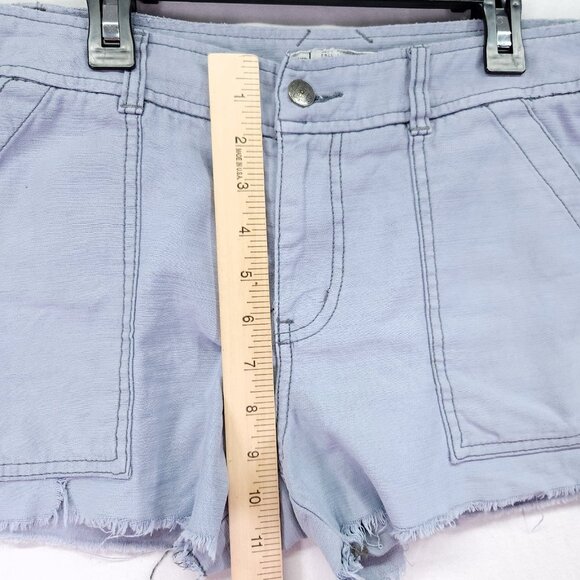 Free People Chino Shorts Womens Size 8 Cotton Gray Raw Fray Hem - Picture 4 of 12